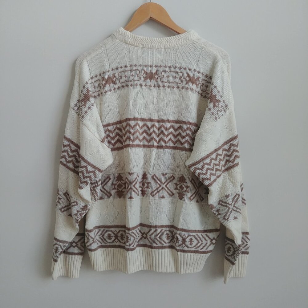Vintage made in Canada Arnold Palmer cream brown sweater approx XL Men - Picture 8 of 16
